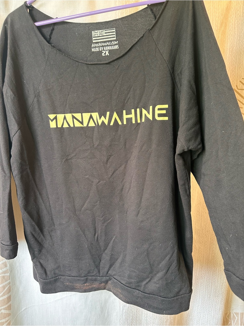Women's Black Crewneck Sweatshirt with Yellow Logo